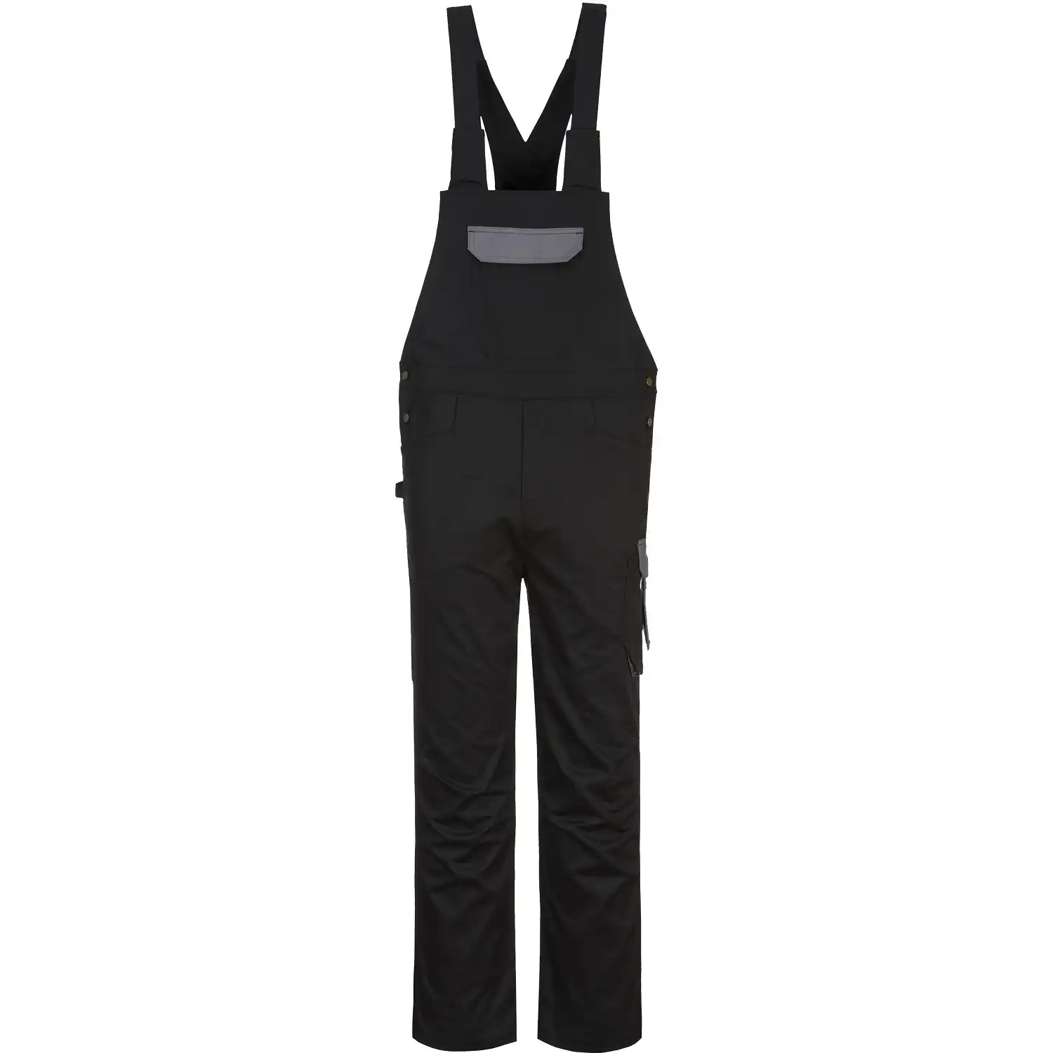 Latzhose "PW243" PW2 in schwarz/grau, L - Thumbnail 1