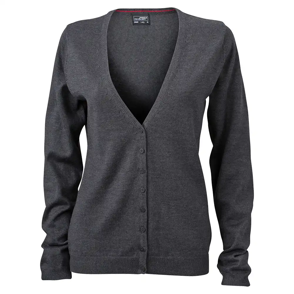 Damen V-Neck Cardigan "JN660" in anthracite-melange, XXL - Bild 1