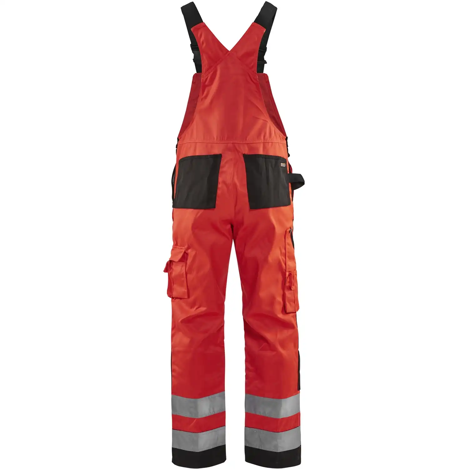 Warnschutz Latzhose "2660" in rot/schwarz, C144 - Thumbnail 2