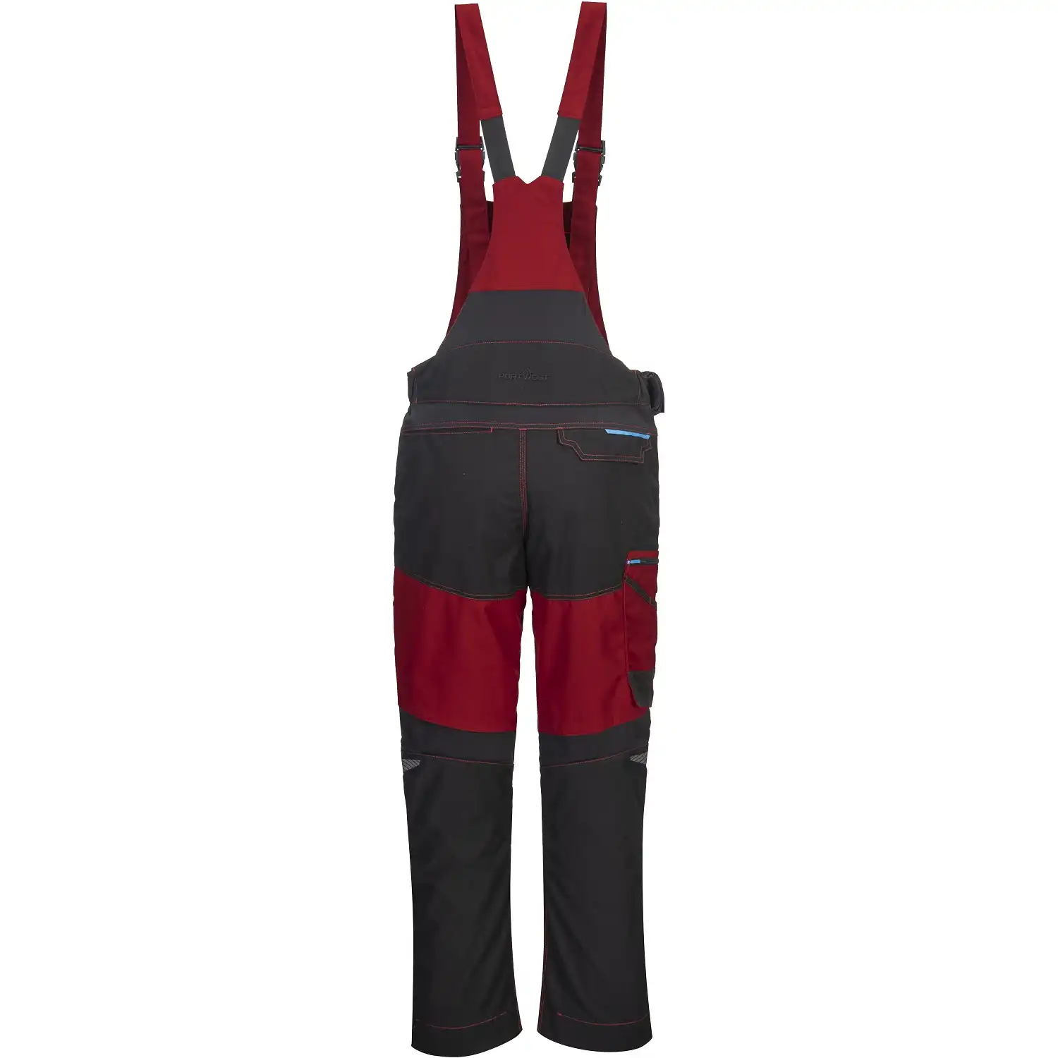 Latzhose "T704" WX3 in tiefrot, S - Thumbnail 2