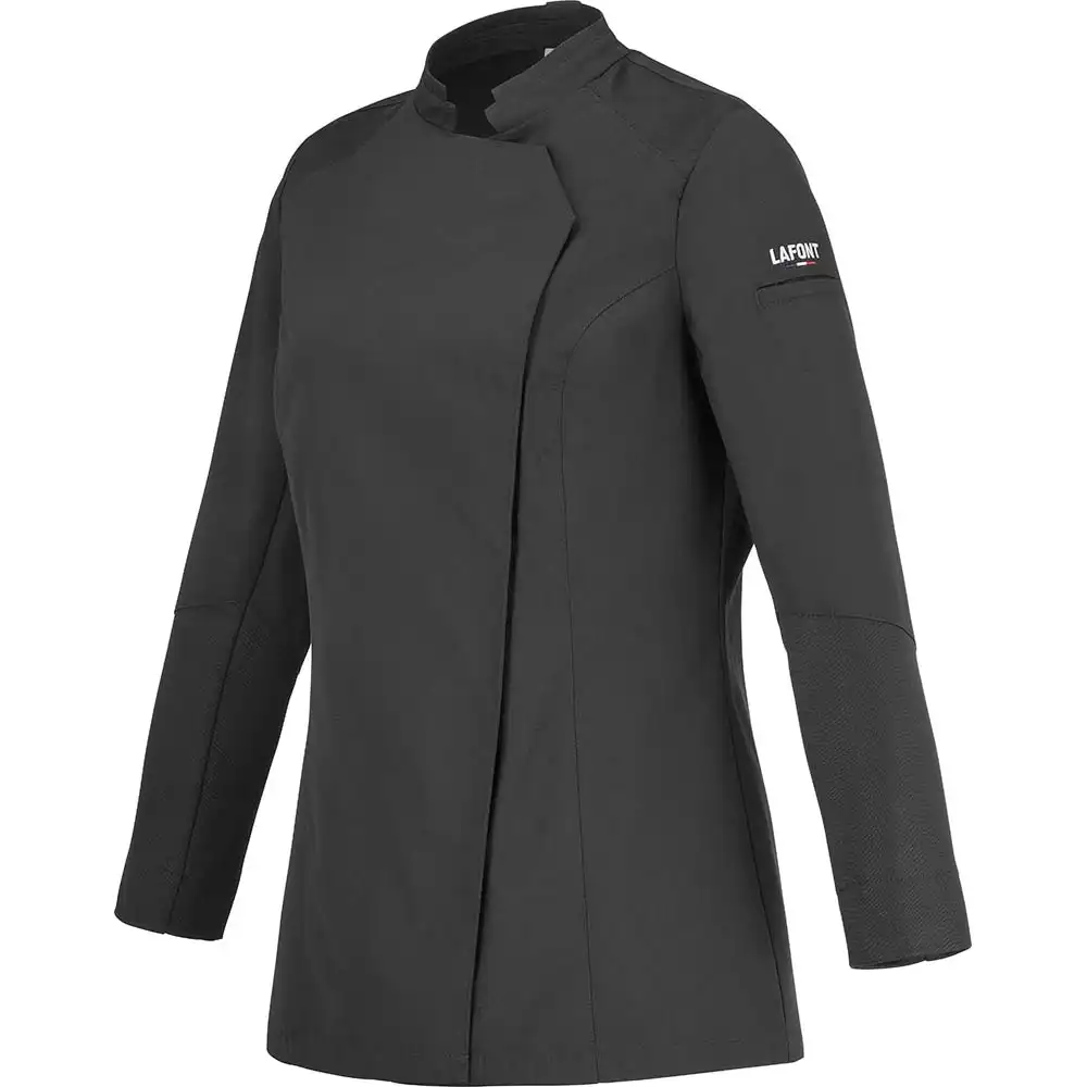 Damen Kochjacke "NUTMEG2" in schwarz, L - Thumbnail 2
