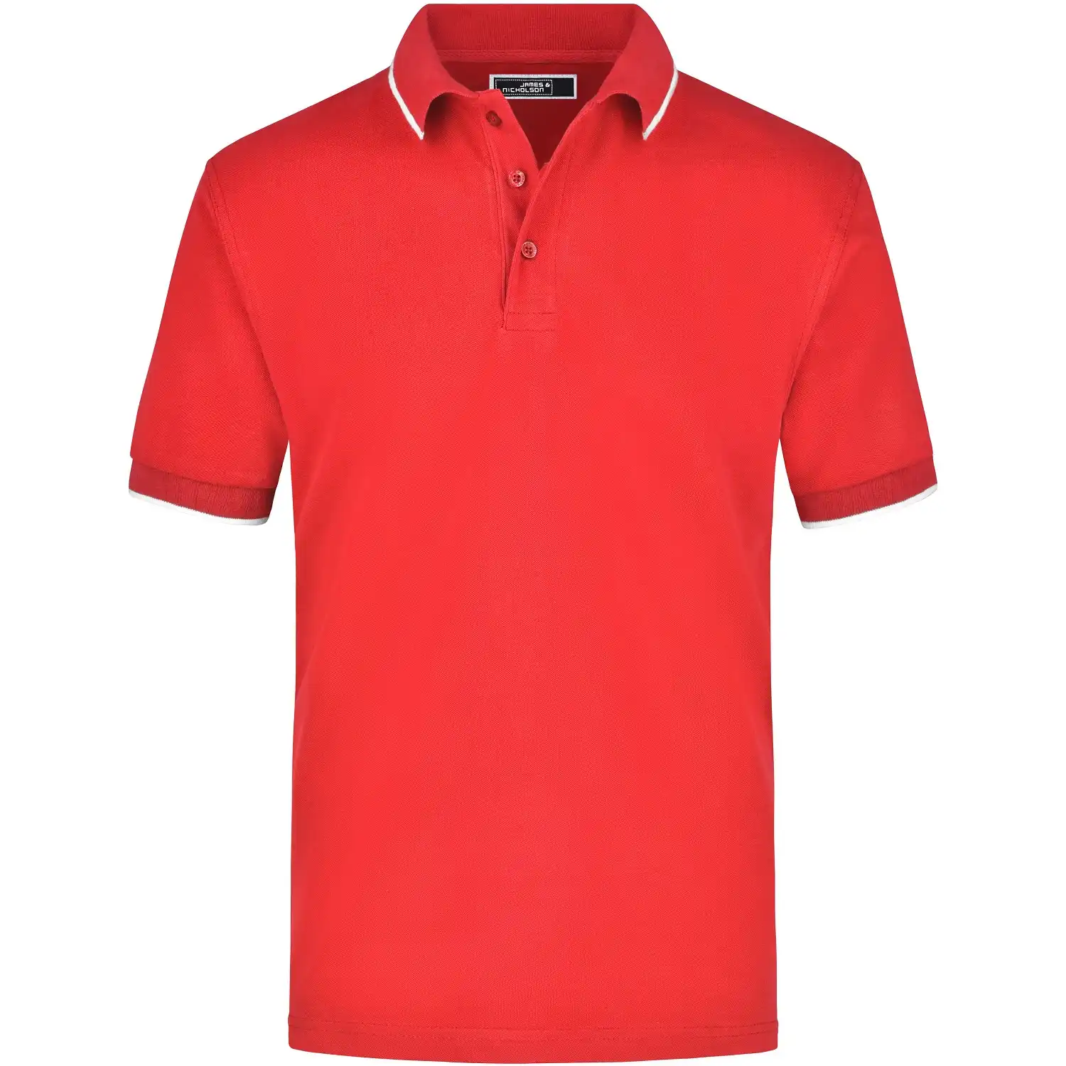 Poloshirt Tipping "JN034" in red/white, 3XL - Bild 1
