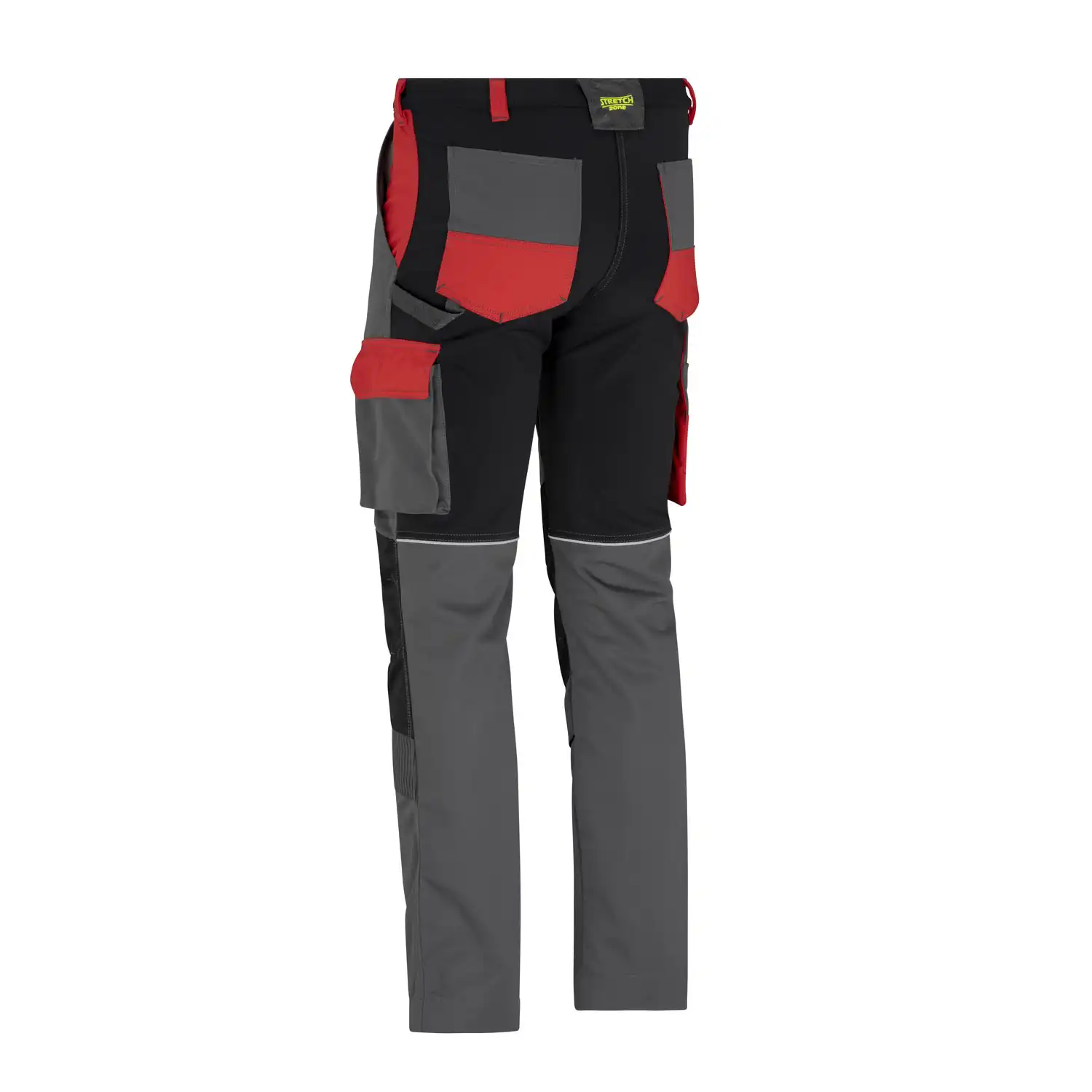 Bundhose "StretchZone® Canvas in grau/rot, 44 - kurz - Thumbnail 2