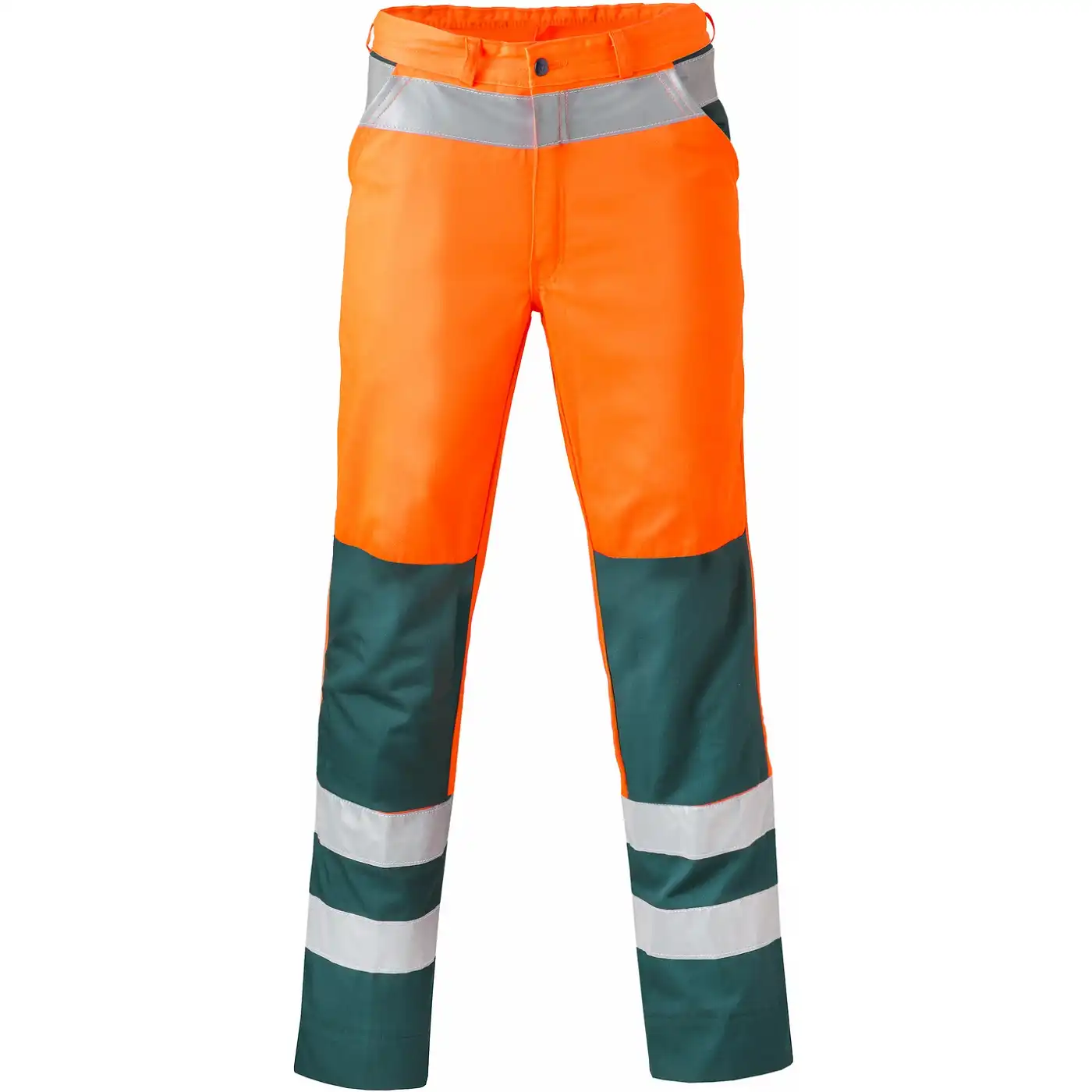 Warnschutz Bundhose "8410" High Visibility in orange/grün, 48 - Bild 1