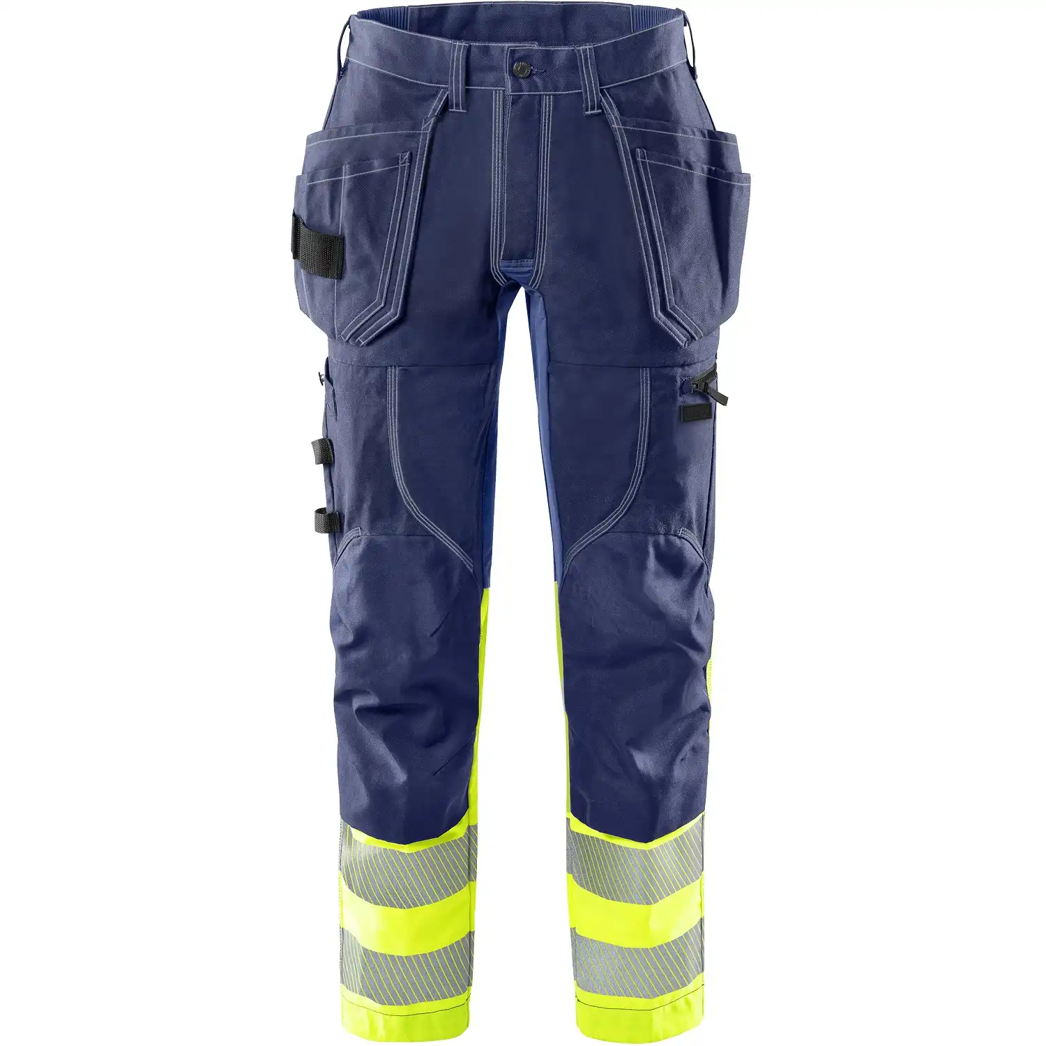 Warnschutz Stretch Handwerkerhose "2608 FASG" Stiby in gelb/marine, C44 - Thumbnail 1
