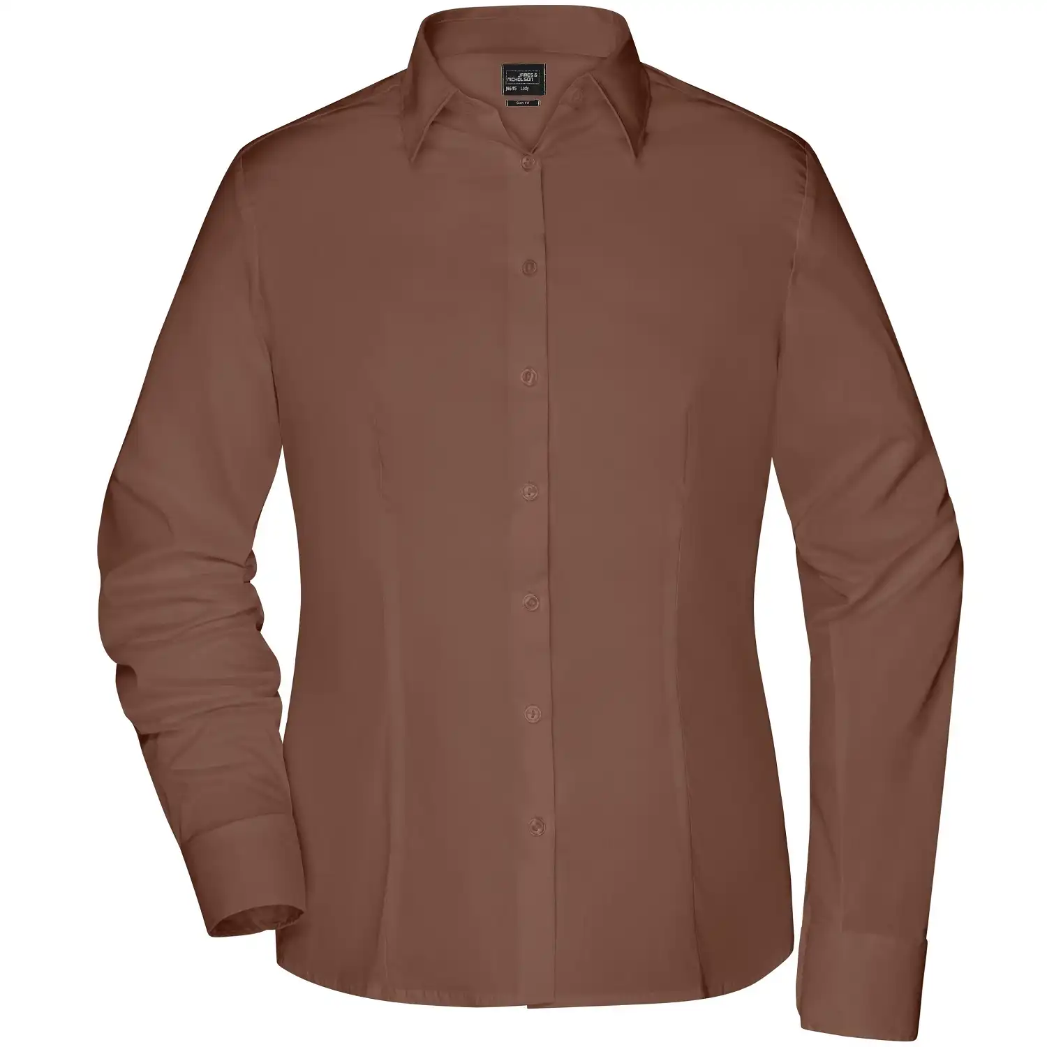 Damen Business Bluse "JN645" Slim Fit in brown, L - Bild 1