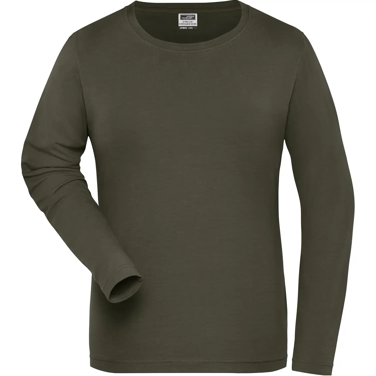 Damen Bio Stretch Langarmshirt "JN1803" UV-Schutz in olive, L - Bild 1