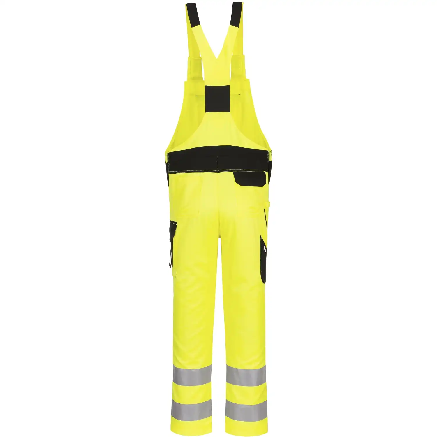 Warnschutz Latzhose "PW244" PW2 in gelb/schwarz, L - Thumbnail 2