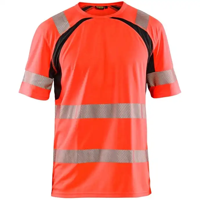 Warnschutz T-Shirt mit UV-Schutz "3397" in rot/schwarz, 3XL - Thumbnail 1