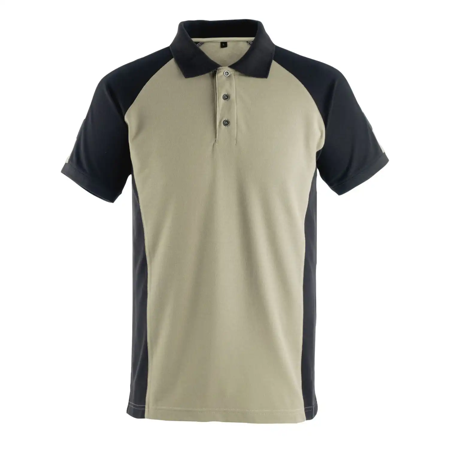 Polo-Shirt "BOTTROP" Unique in khaki/Schwarz, XL - Thumbnail 1