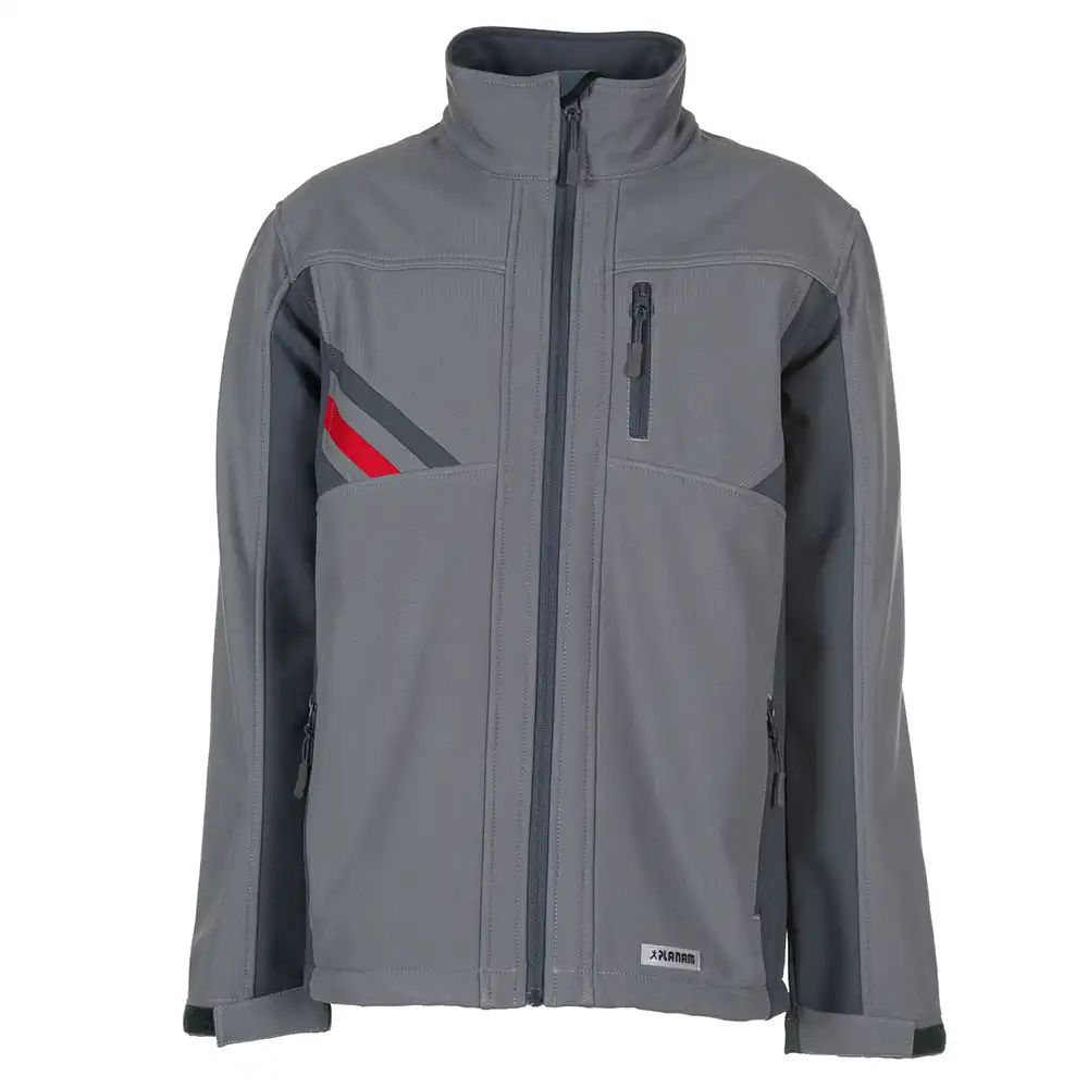 Softshelljacke "HIGHLINE" in zink/schiefer/rot, 4XL - Bild 1