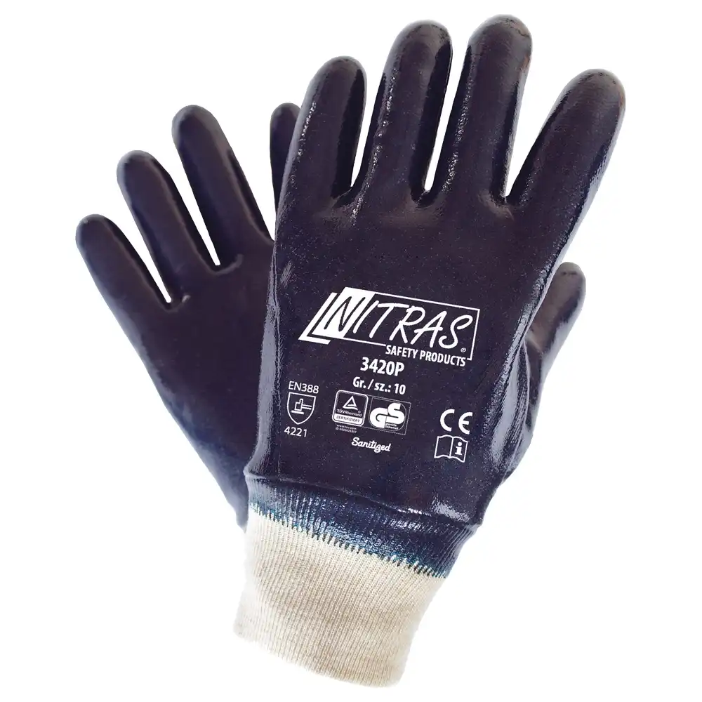 Premium-Nitrilhandschuhe vollbeschichtet blau in 10 (XL) - Bild 1