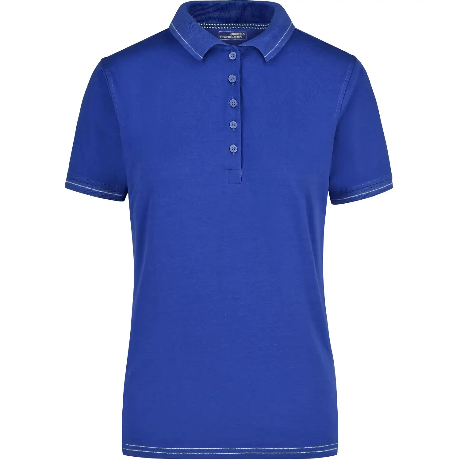 Damen Elastic Polo-Shirt "JN568" in royal/white, L - Bild 1