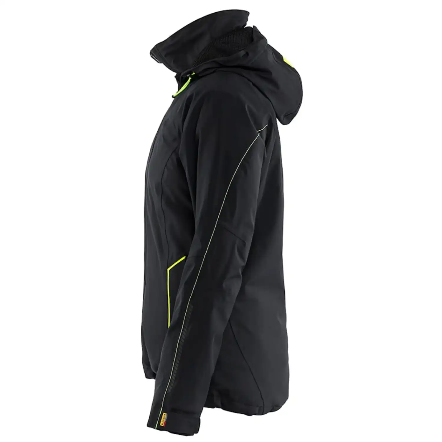 Damen Stretch Winterjacke "4408" in schwarz/gelb, L - Thumbnail 4