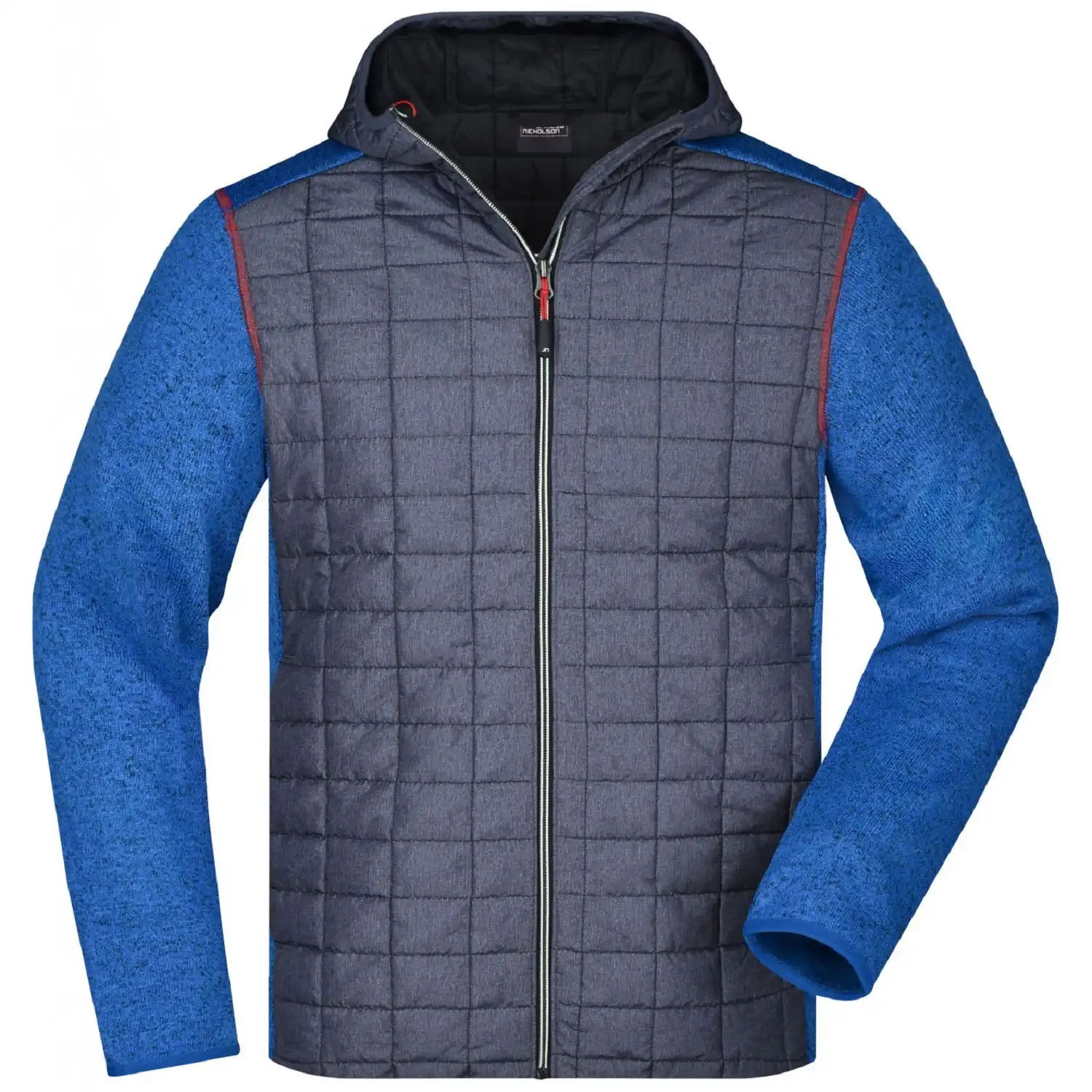 Strickfleecejacke "JN772" in royal-melange/anthracite-melan, S - Bild 1
