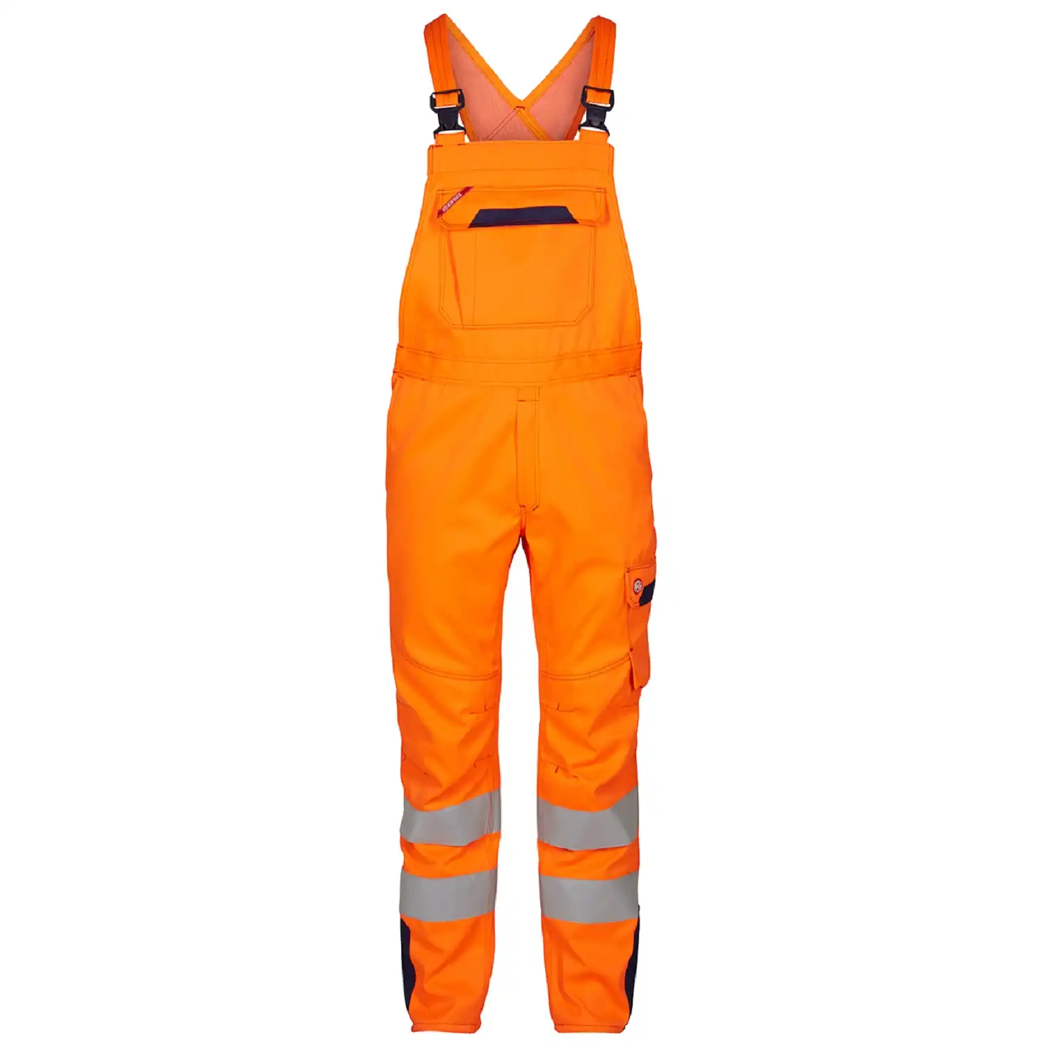 Multinorm Latzhose "3285-830" Safety+ 320 g/m² Kl. 2 orange/marine in 44 - Bild 1