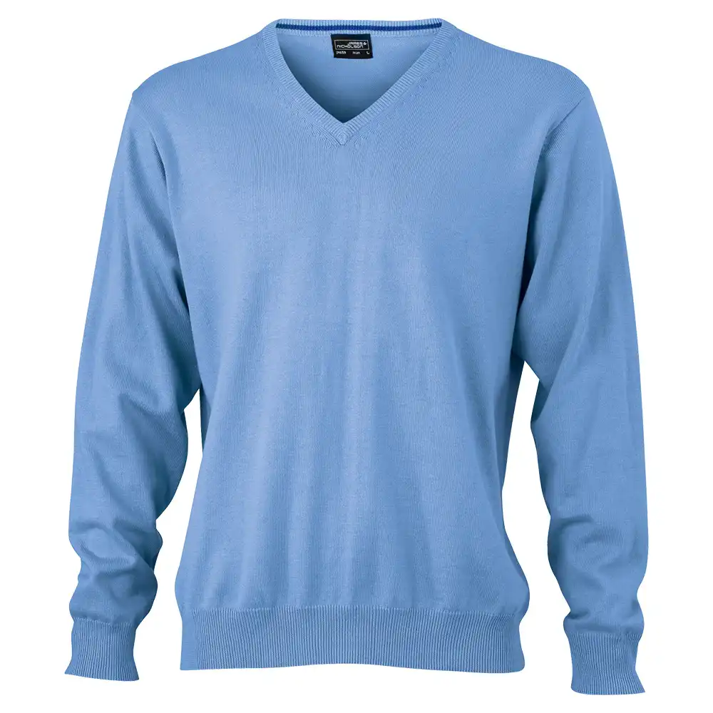 V-Neck Pullover "JN659" in glacier-blue, 3XL - Bild 1