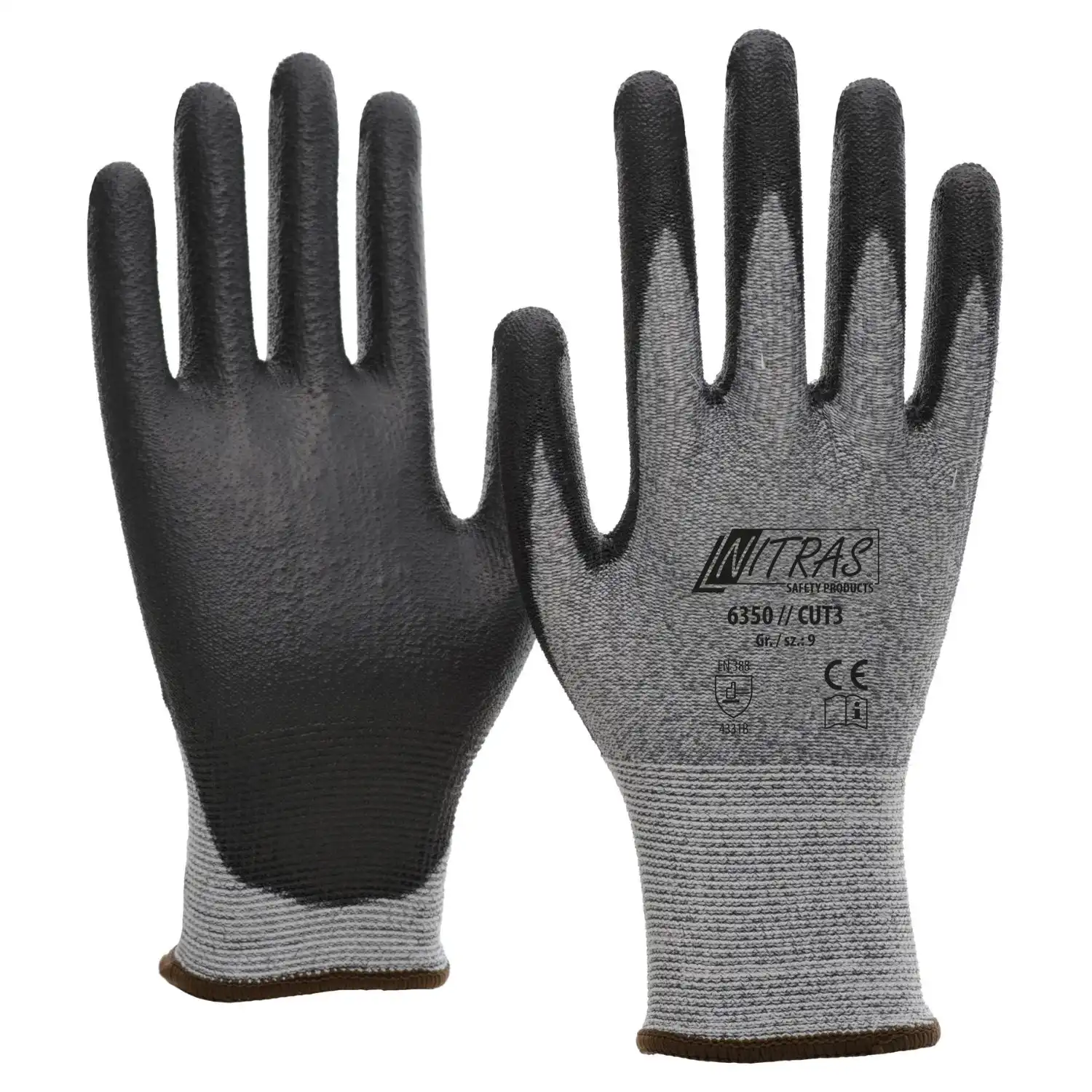 PU Schnittschutz-Handschuhe " CUT 3" grau in 6 (XS) - Thumbnail 1