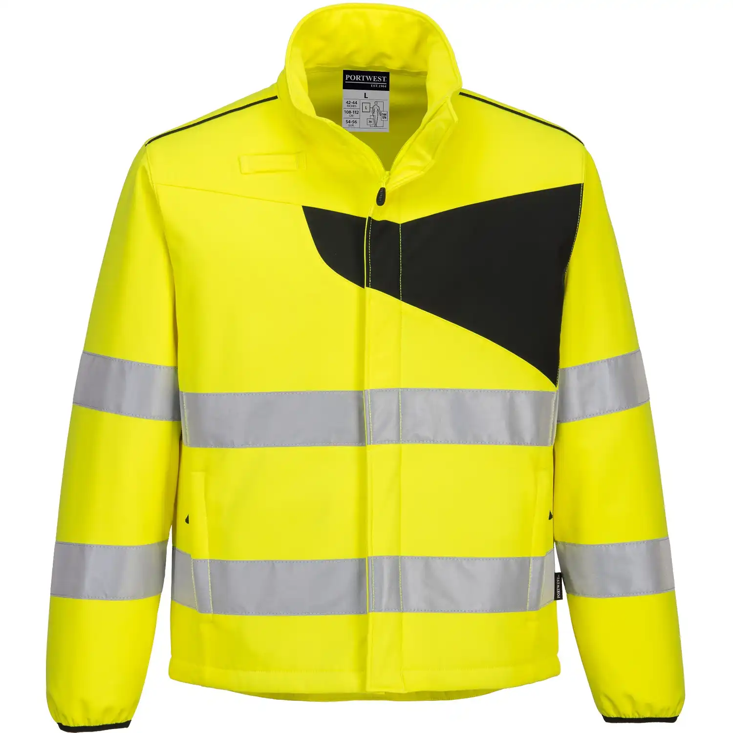 Warnschutz Softshelljacke "PW275" PW2 in gelb/schwarz, L - Thumbnail 1