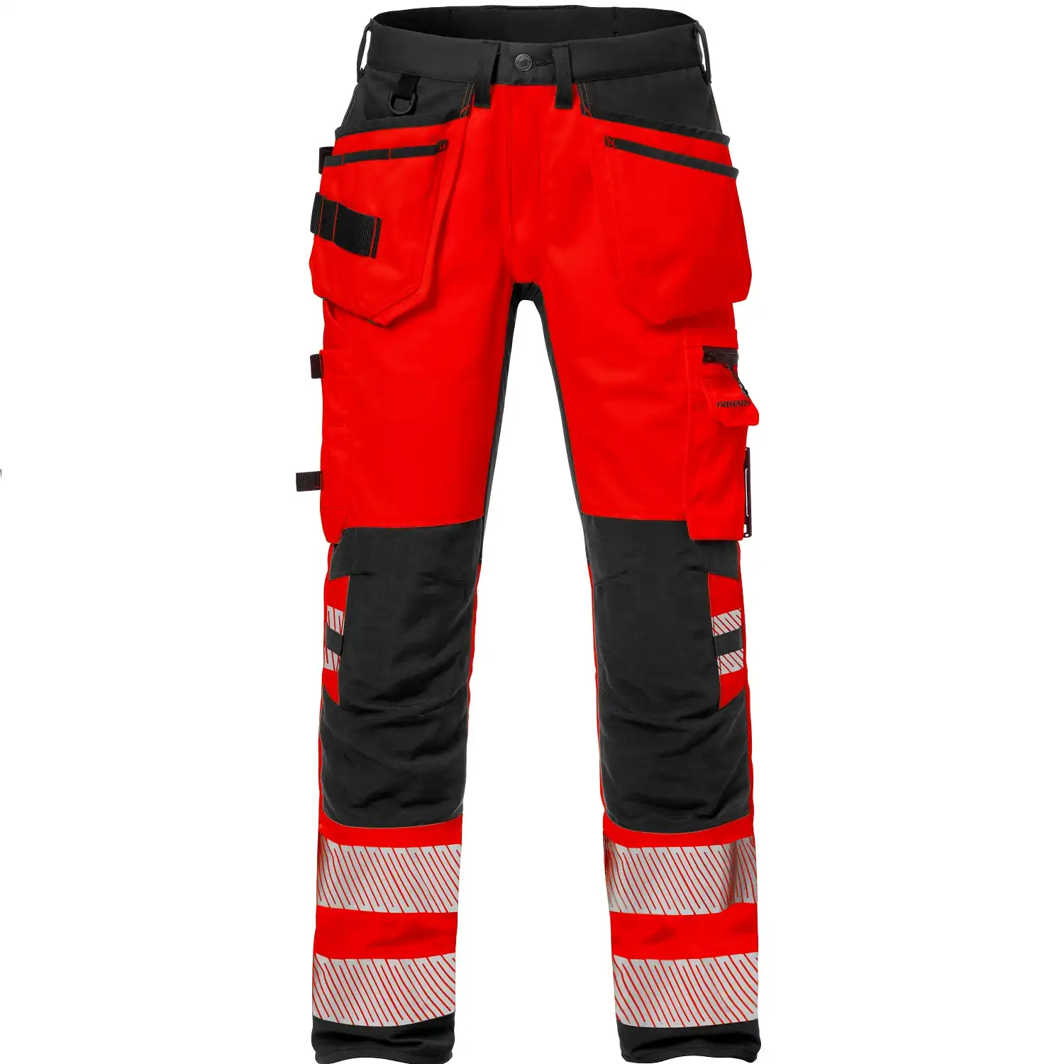 Warnschutz Stretch Handwerkerhose "2707 PLU" Stiby Kl. 2 in rot/schwarz, C50 - Thumbnail 1