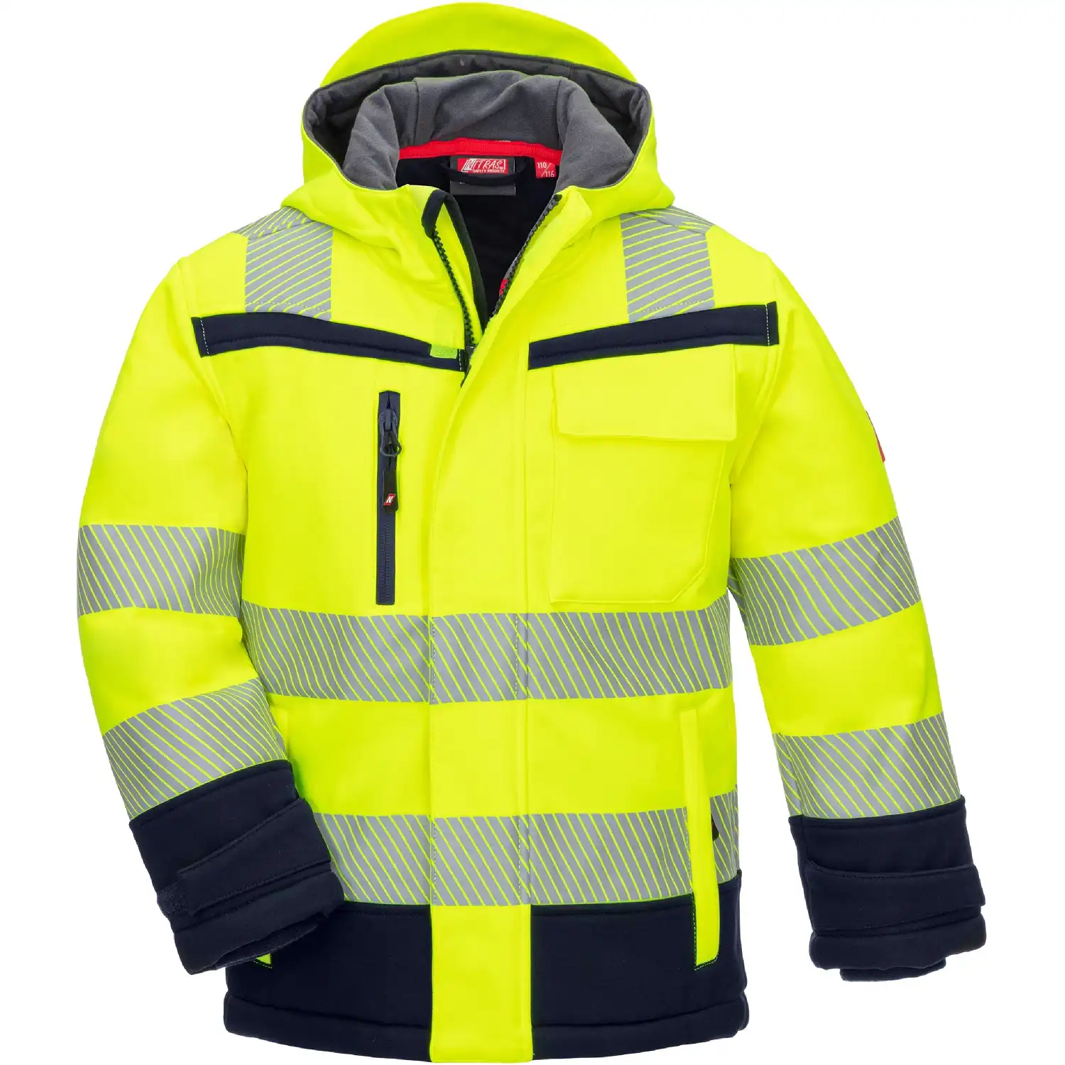 Kinder Hi-Viz Winter Softshelljacke "MOTION TEX KIDS" gelb in 110/116 - Thumbnail 1