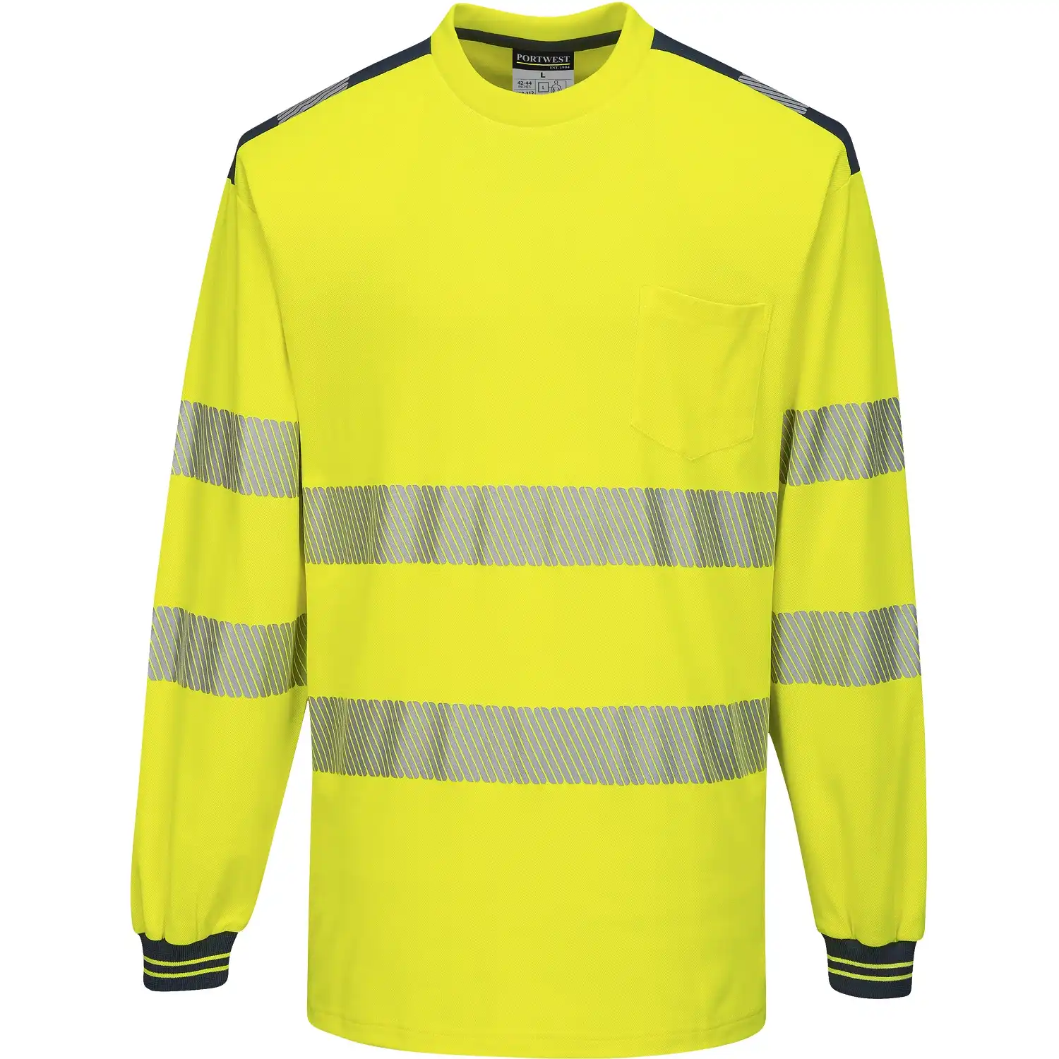 Warnschutz Langarmshirt "T185" PW3 in gelb/marine, L - Bild 1