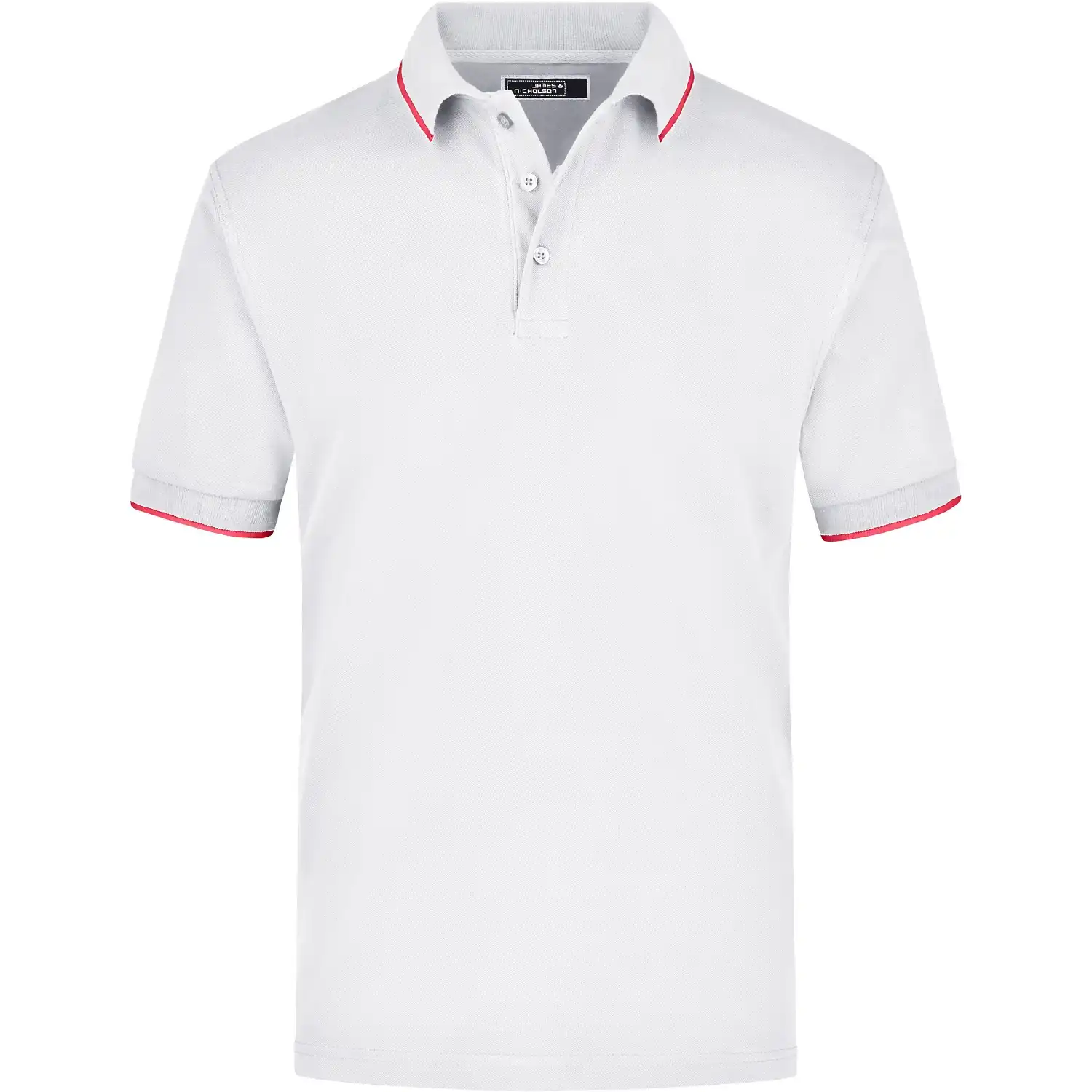 Poloshirt Tipping "JN034" in white/red, 3XL - Bild 1