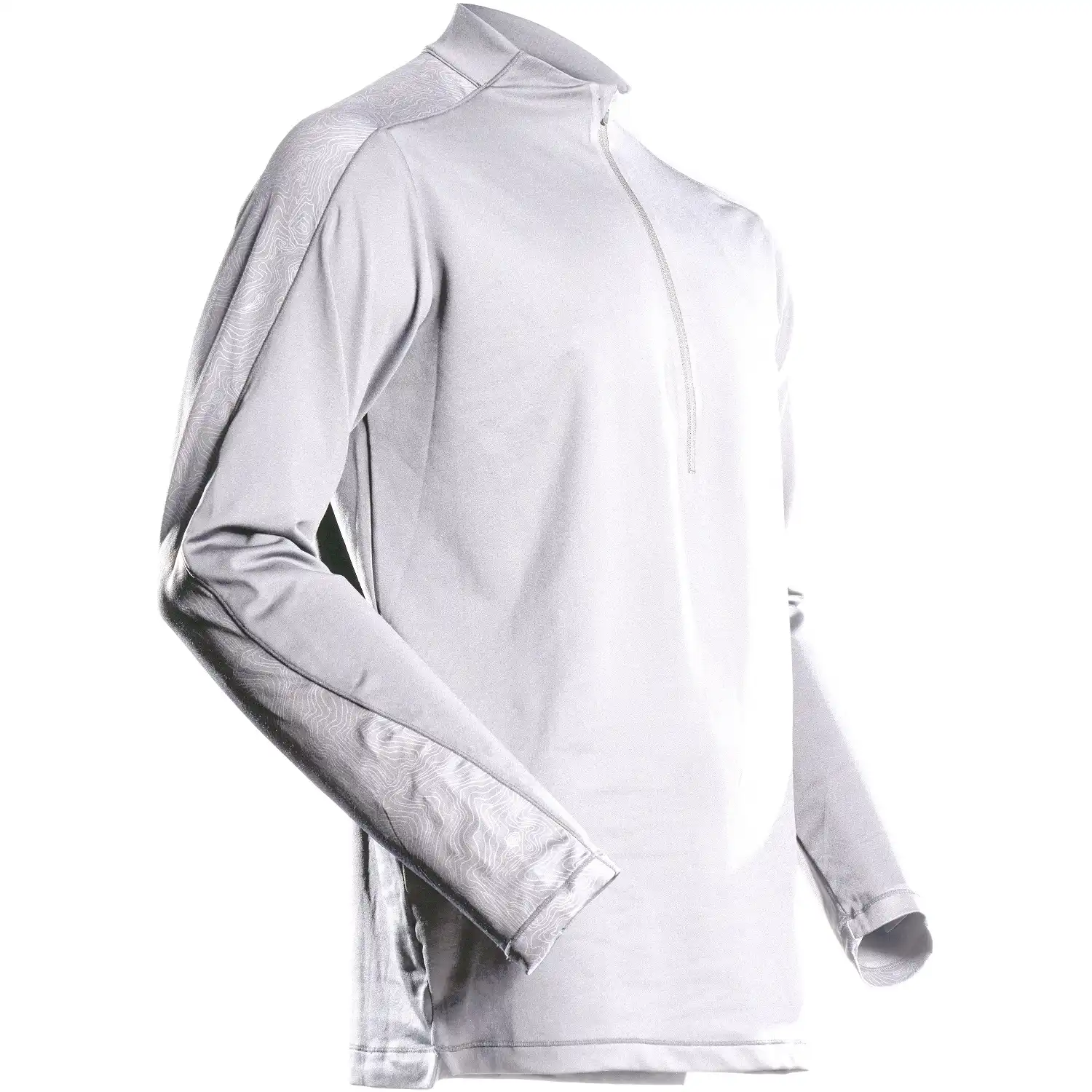 Zip-Langarmshirt "22681-618" Customized in XXL, Weiß - Bild 1