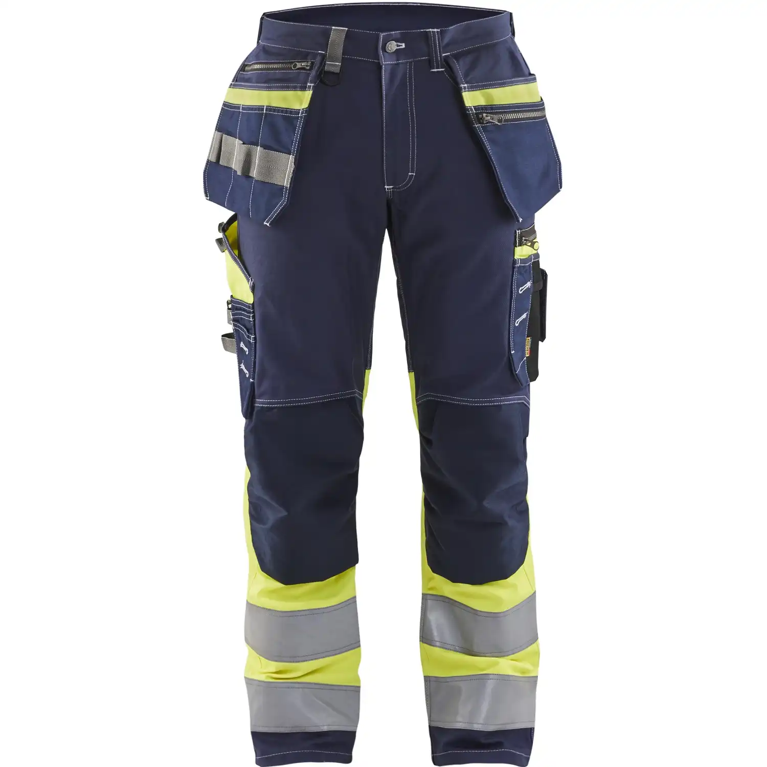 Warnschutz Stretch Handwerkerhose "1794" in marine/gelb, C144 - Thumbnail 1