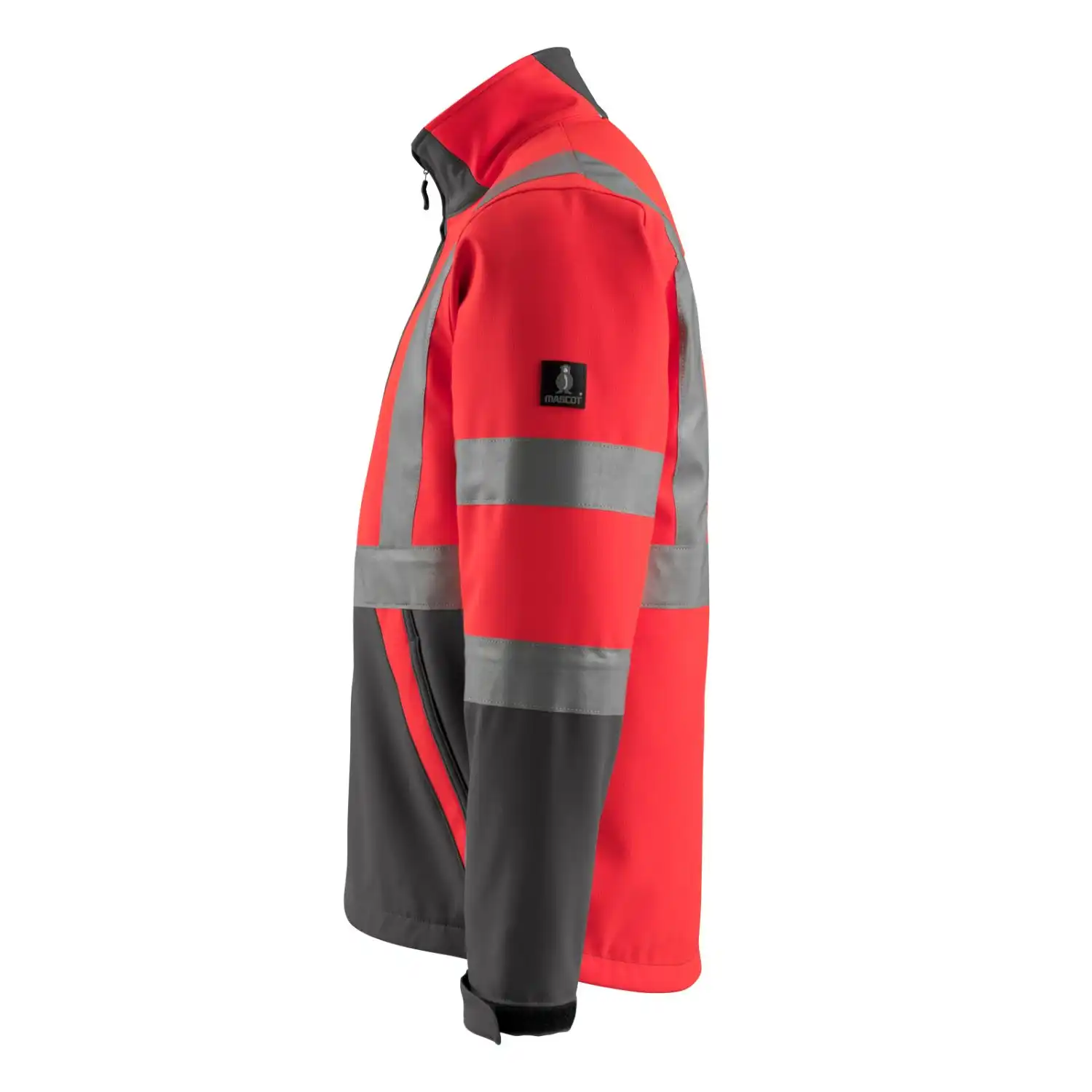 Warn-Softshelljacke "KIAMA" Safe Light in rot/anthrazit, XXL - Thumbnail 3