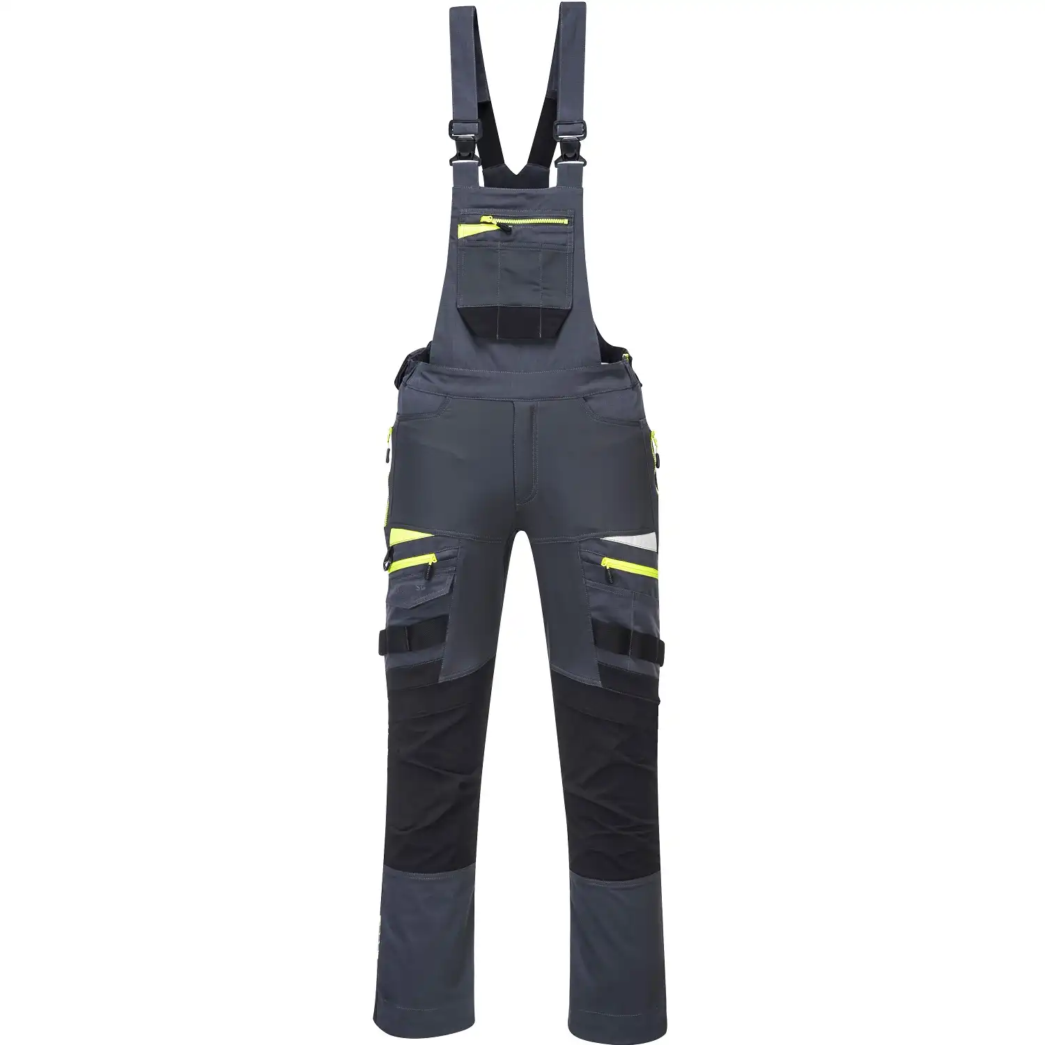 Stretch Latzhose "DX441" DX4 in metal grey, S - Thumbnail 1