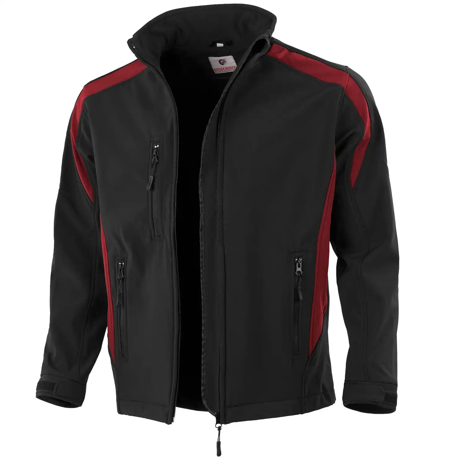 Softshelljacke "1020" in schwarz/rot, XL - Bild 1