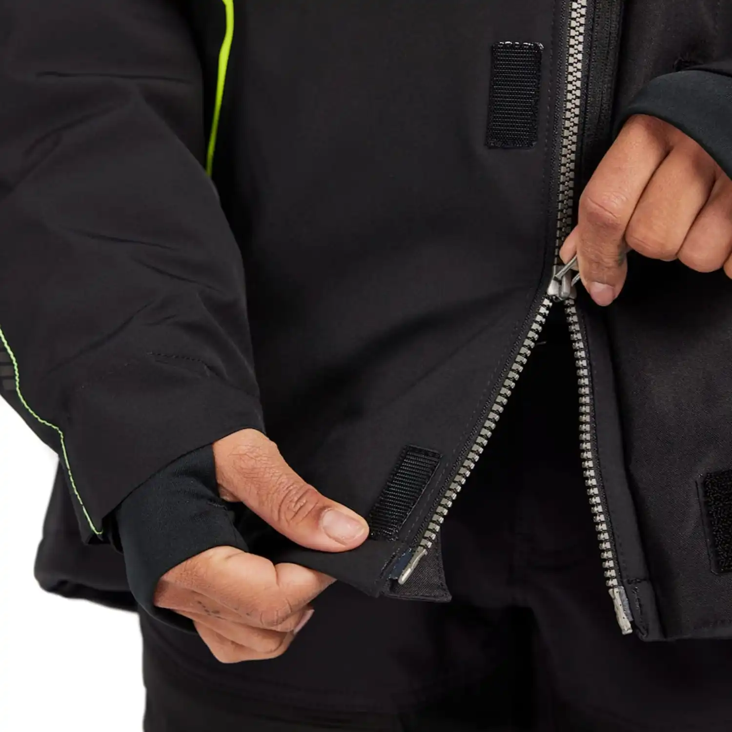 Damen Stretch Winterjacke "4408" in schwarz/gelb, L - Thumbnail 8