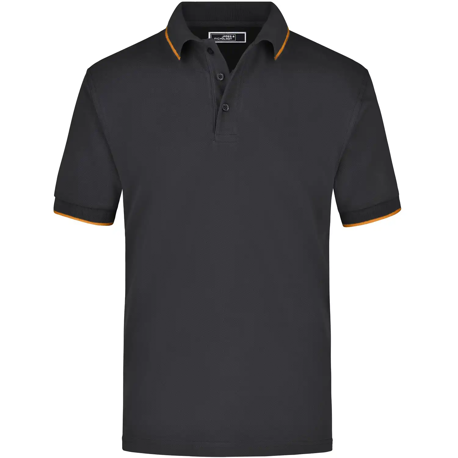 Poloshirt Tipping "JN034" in black/orange, XXL - Bild 1