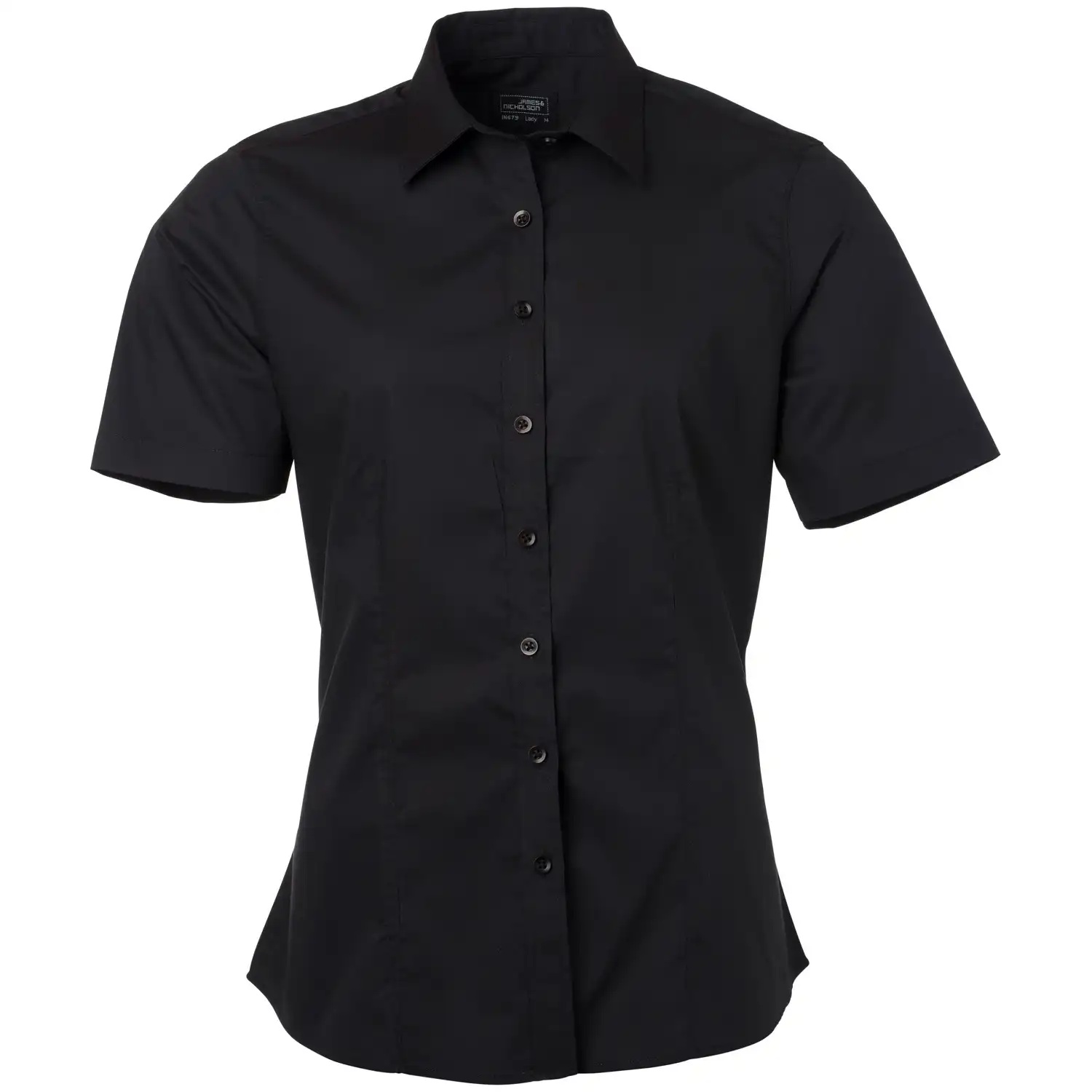 Damen Kurzarm Bluse "JN679" in black, L - Bild 1