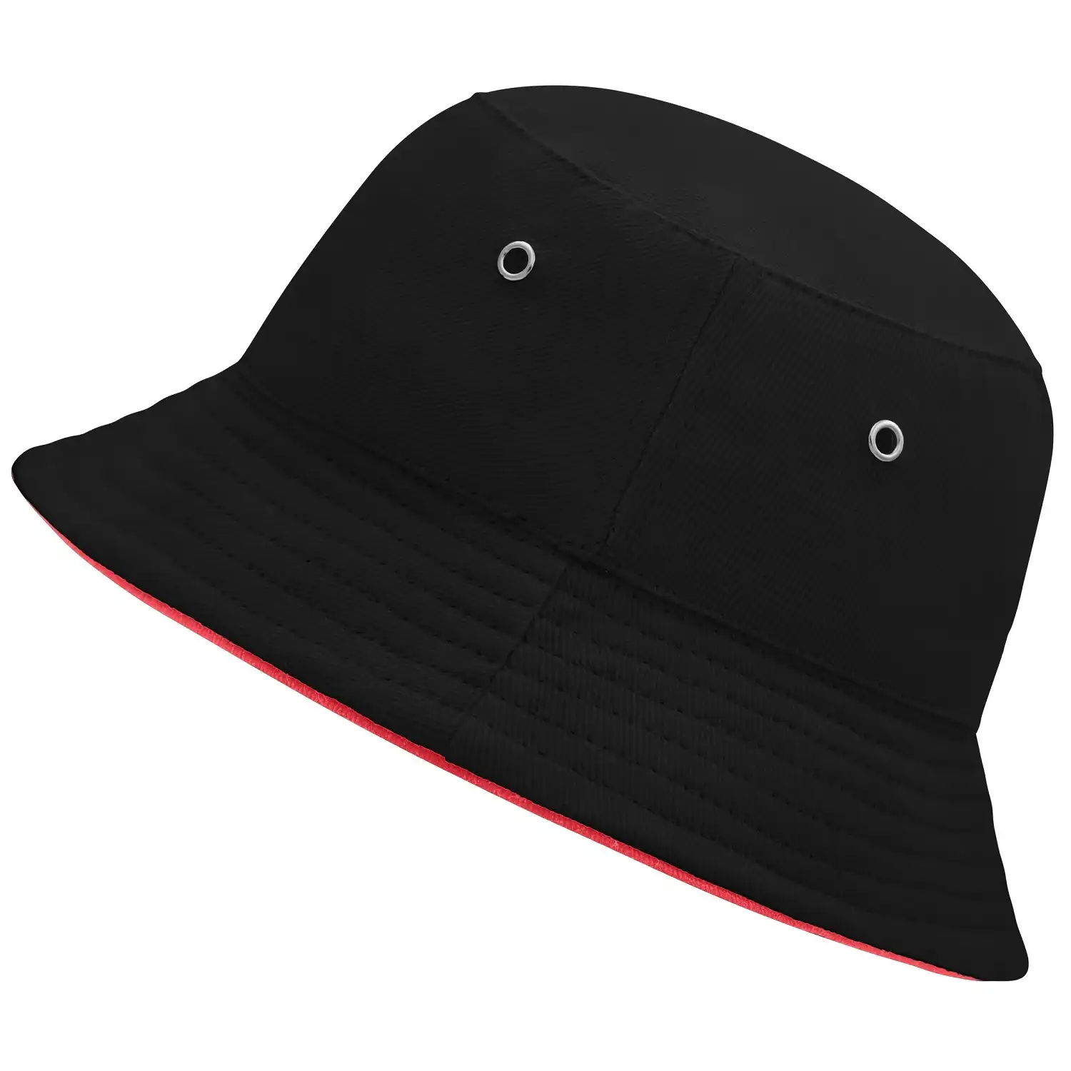 Kinder Fischerhut "MB013" Fisherman Piping Hat in black/red - Bild 1