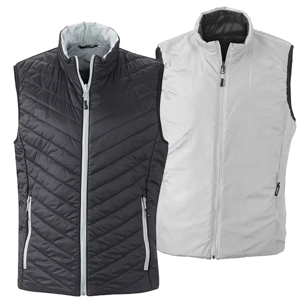 Wende Steppweste "JN1090" in black/silver, 3XL - Bild 1