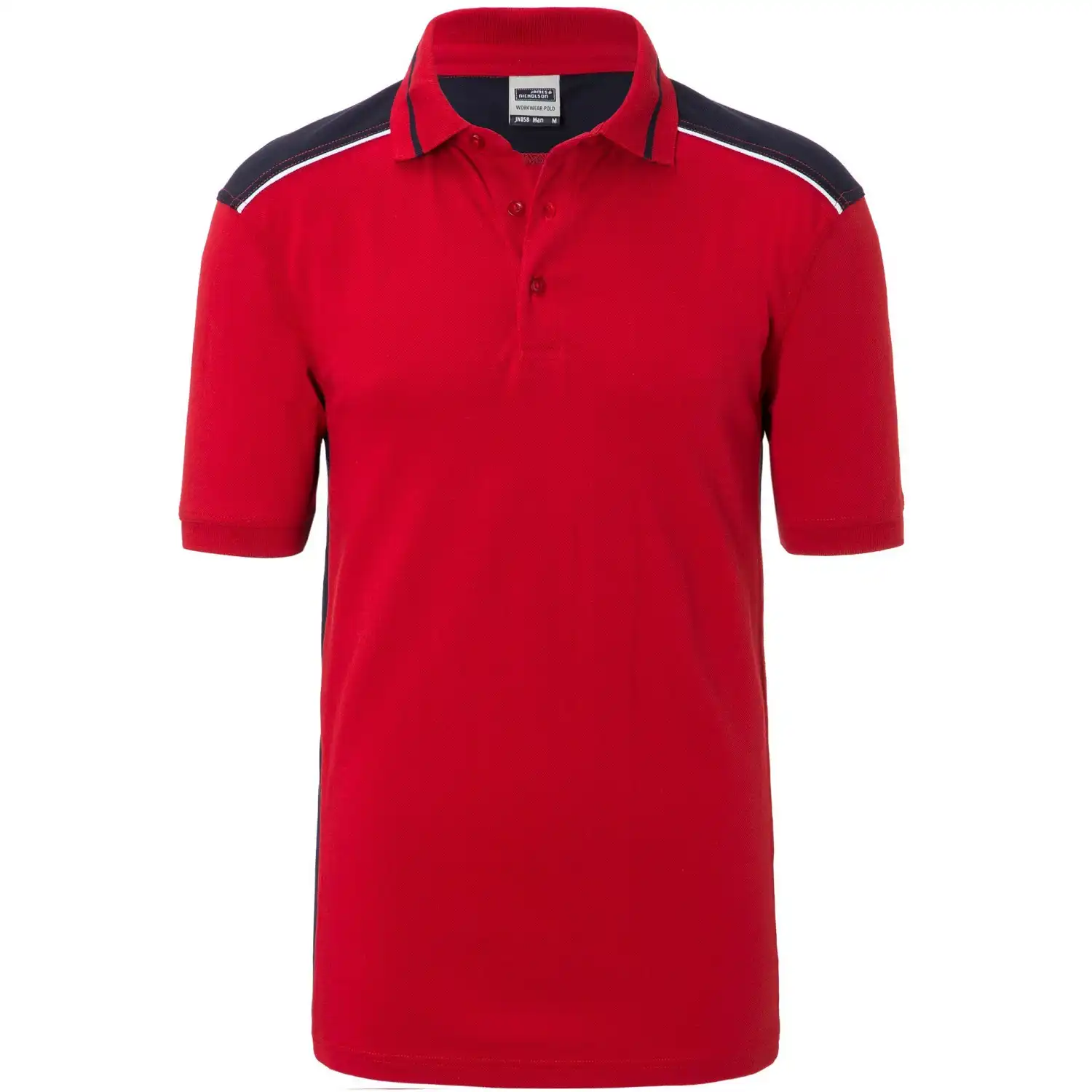 Polo T-Shirt "JN858" in red/navy, 3XL - Bild 1