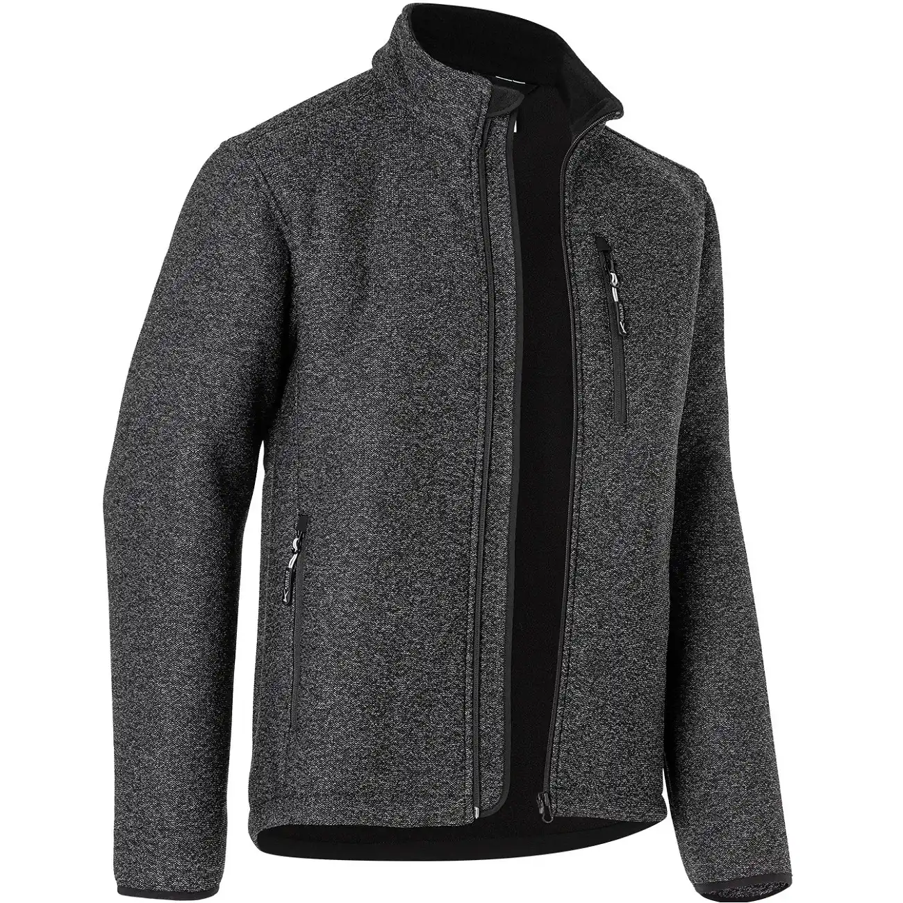 Strick-Fleecejacke "1742" WEATHER grau in S - Bild 1