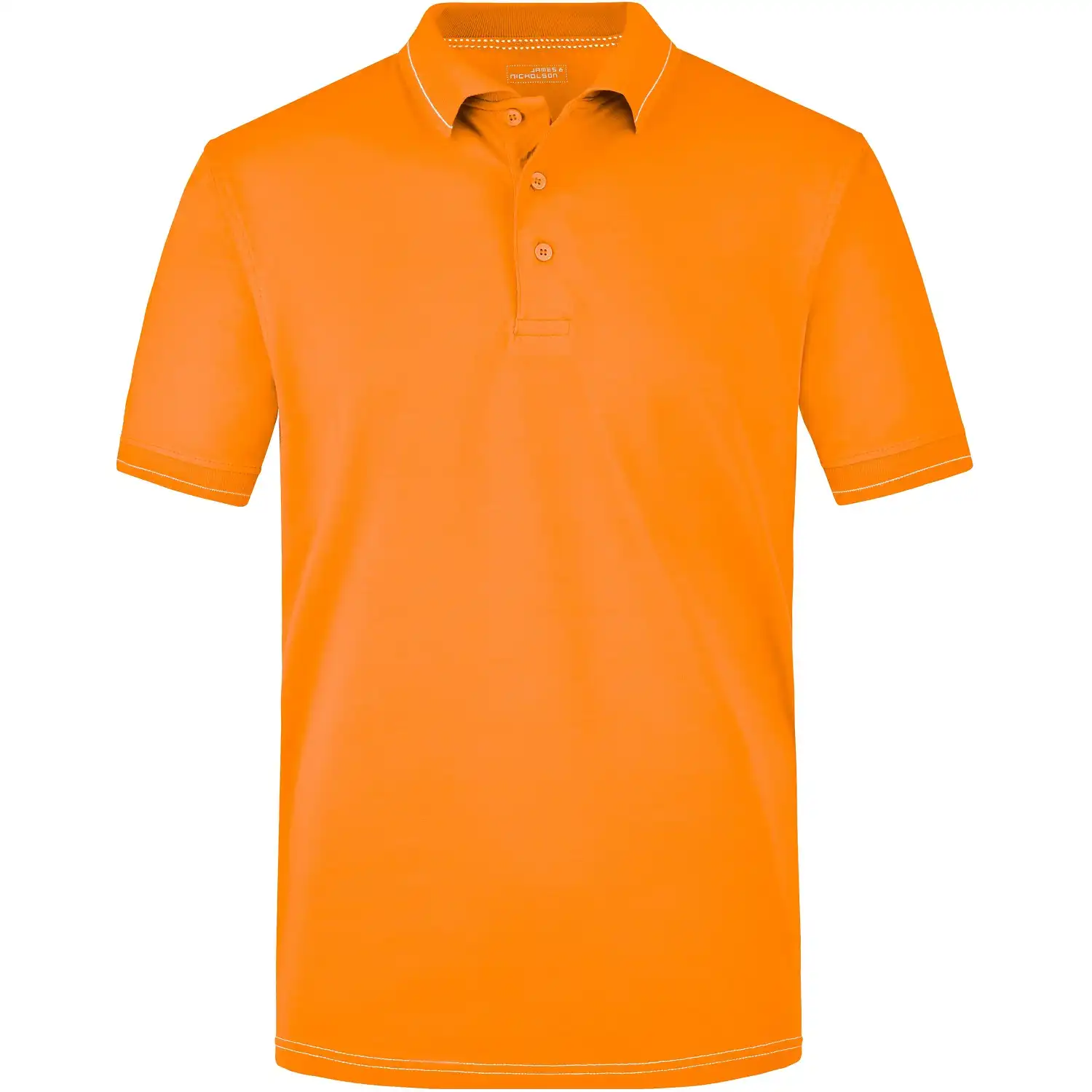 Elastic Polo-Shirt "JN569" in orange/white, 3XL - Bild 1