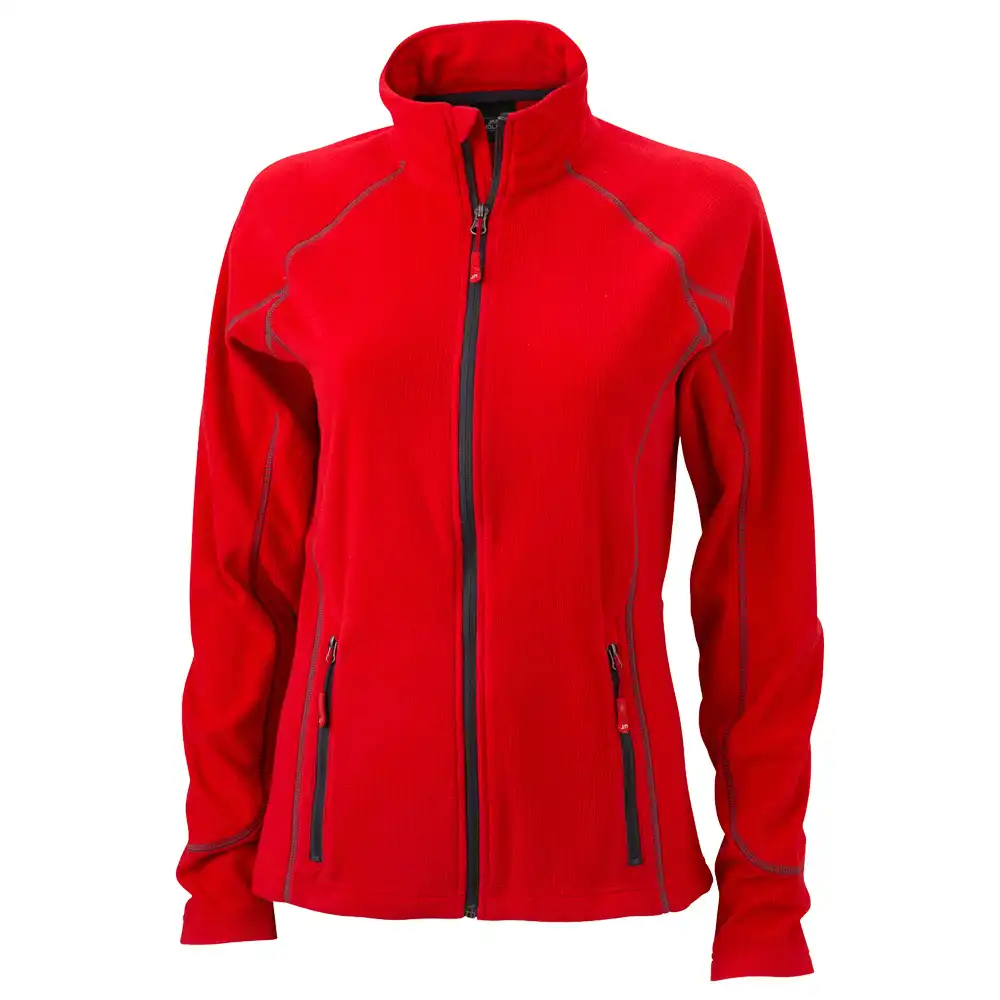 Damen Structure Fleecejacke "JN596" in Rot, L - Bild 1
