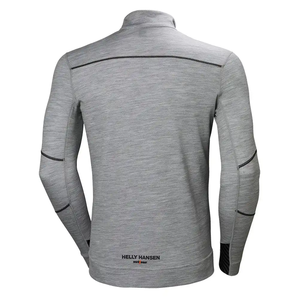 Langarm-Shirt "LIFA MERINO" Halfzip in grau-melange, M - Thumbnail 2