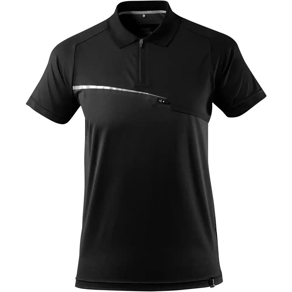 Poloshirt mit Brusttasche Advanced in schwarz, XXL - Bild 1