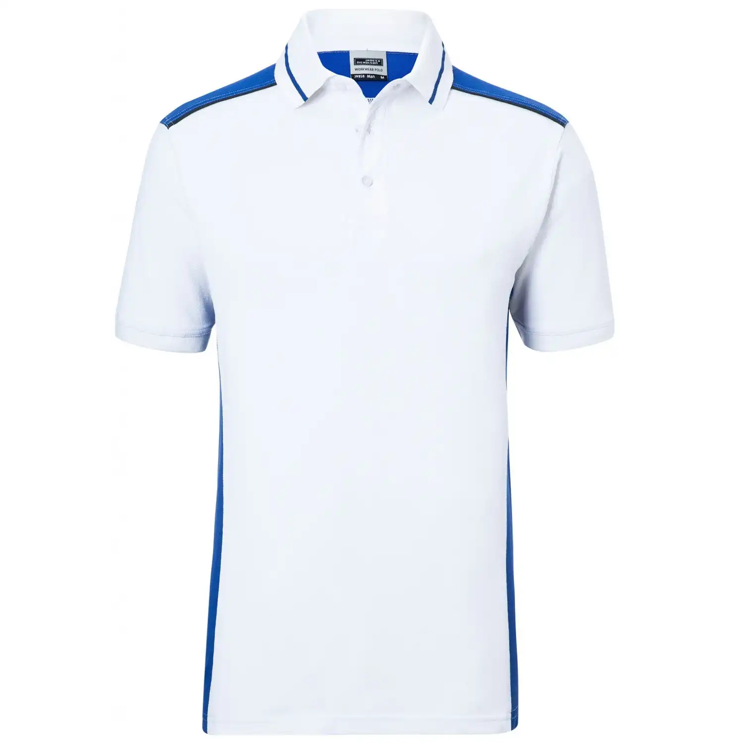 Polo T-Shirt "JN858" in white/royal, L - Bild 1