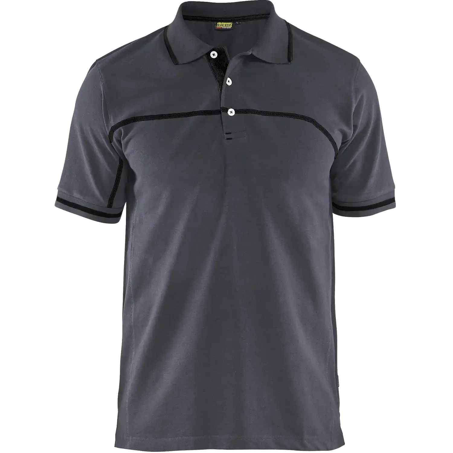 Polo-Shirt "3389" in mittelgrau/schwarz, L - Thumbnail 1