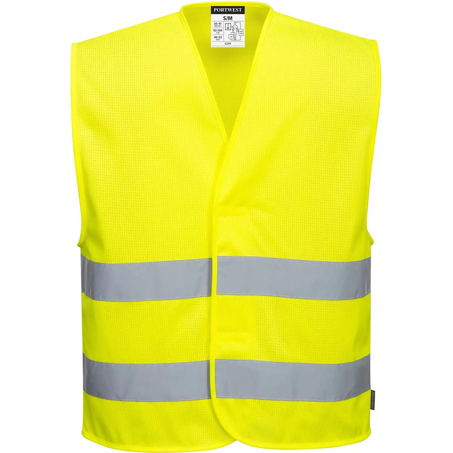 Mesh-Warnweste ohne Schulterreflex "C374" Kl. 2 in gelb, L/XL - Bild 1