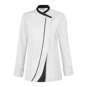 Damen Kochjacke &quot;SAFFRON&quot; L, weiß/schwarz