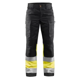 Damen Warnschutz Bundhose &quot;7161&quot; schwarz/gelb, C38