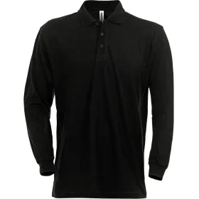 Langarm Polo-Shirt &quot;1722 PIQ&quot; schwarz, L