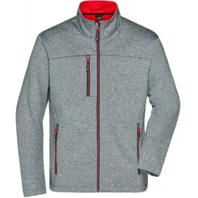 Softshell-Jacke &quot;JN1148&quot; XL, dark-melange/red